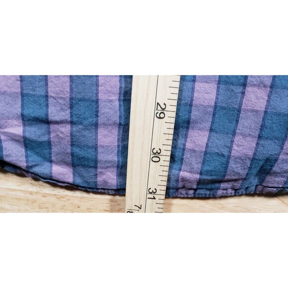 Artistry in Motion Men’s XXL Plaid Shirt Purple Blue Button Up Long Sleeve - Picture 8 of 8